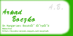 arpad boczko business card